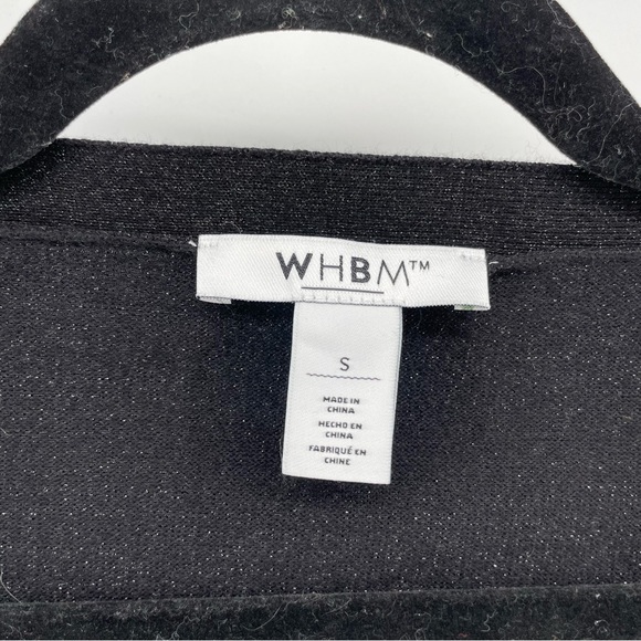 WHBM White House Black Market Womens Sweater Black Metallic Thread V-Neck S - Picture 3 of 5
